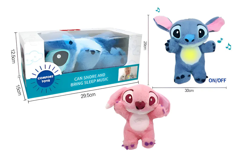 Peluche Respira Ansiedad Bebe Regalo Luz Y Sonido Recargable Azul