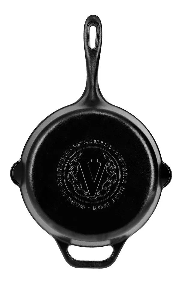 Sartén De Hierro Fundido Esmaltado Victoria® 25 Cm / 10 In Color Negro