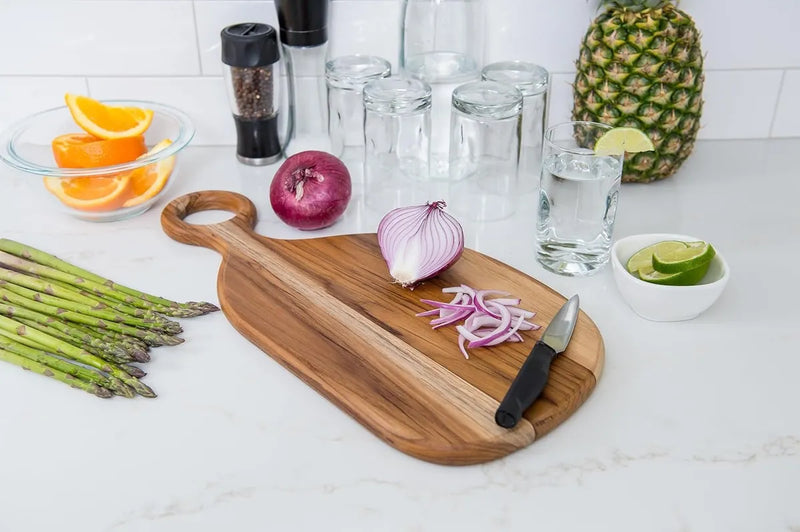 1 Tabla Premium De Madera Teca Para Picar Y Cocinar Profesio Geométrico Marrón