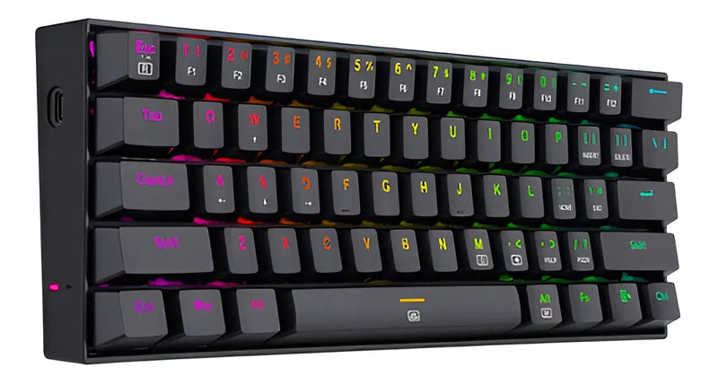 Teclado Dragonborn K630 Qwerty Red Negro Con Luz Rgb Españo Idioma Español Latinoamérica Color Del Teclado Negro