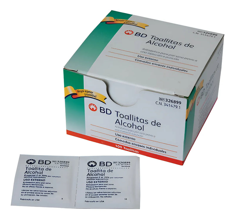 Toallitas Alcohol Swab Pañitos Para Desinfeccion B.d.® X 100