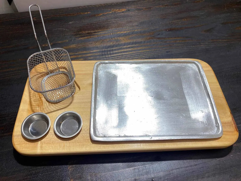 Tabla Para Churrasco Carnes Con Canastilla Nuevas Pino Liso Amarillo