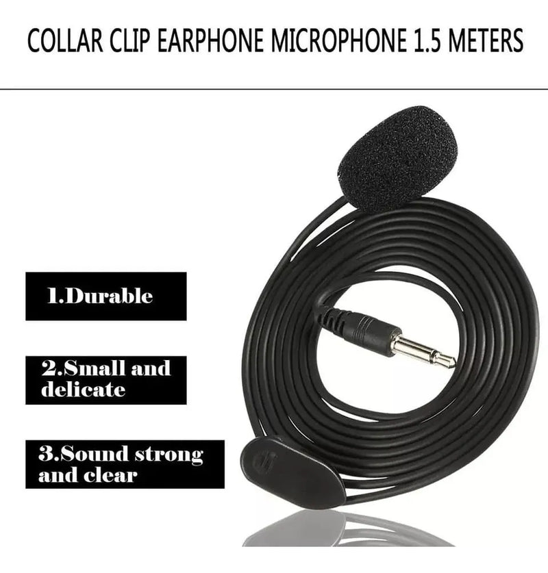 Micrófono De Solapa Anti-ruido Con Clip Para Pc Y Portátil Color Negro