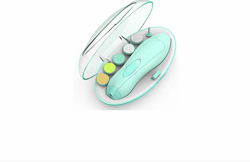 Set Manicure Completo Para Bebes Con Limas, Cortauña, Tijera Azul Claro
