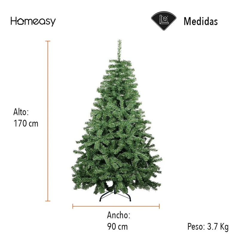 Árbol De Navidad Artificial 1.70 M Alta Calidad Color Verde