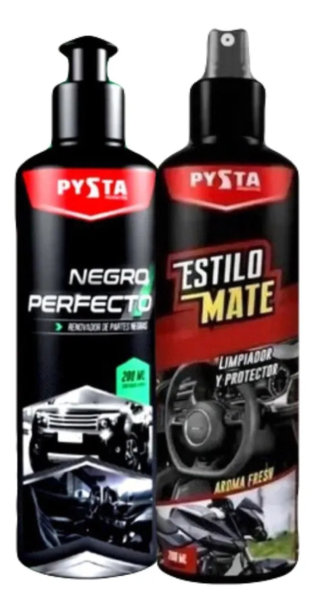 Restaurador De Partes Negras + Cera Brillo Instantaneo Color Negro