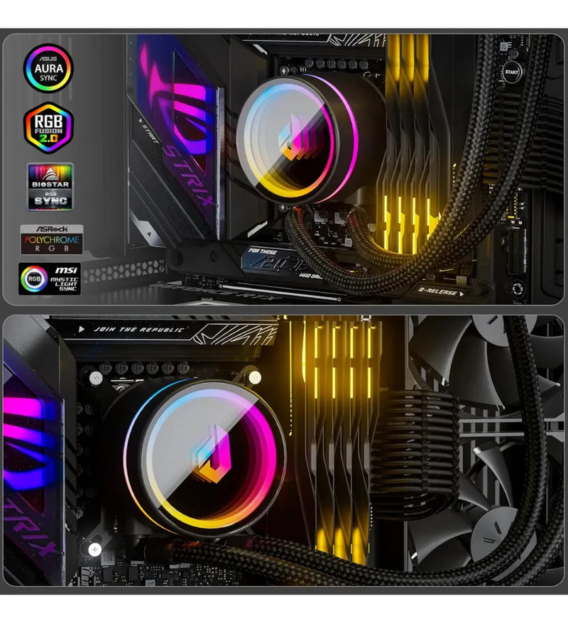 Refrigeracion Líquida De Cpu 240 Aio, Con Lga Y Amd Am5/am4 Negro
