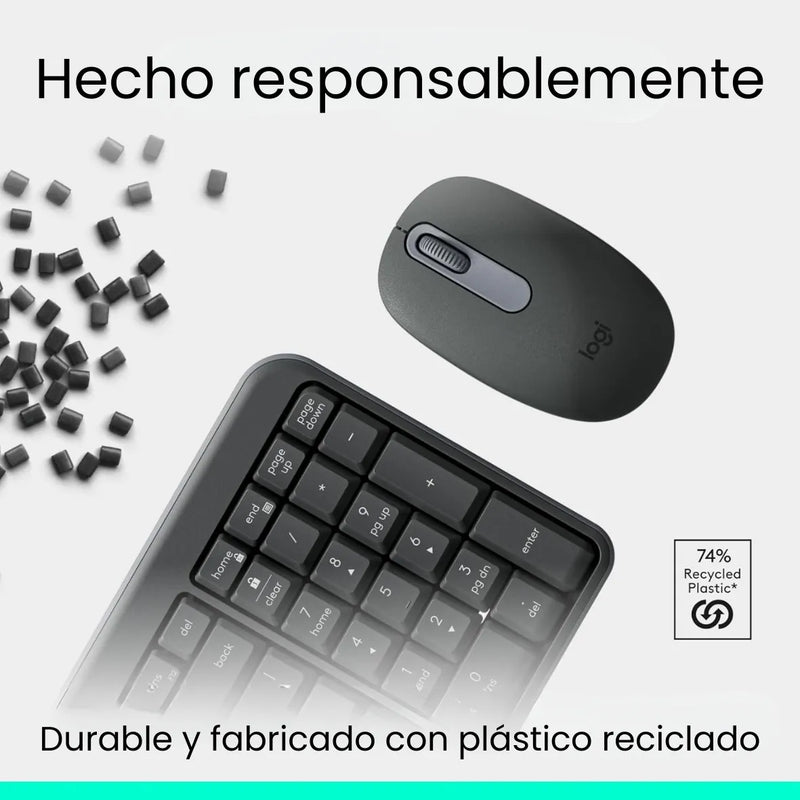 Combo Bluetooth Logitech Mk250, Teclado Y Mouse Compactos Mouse Negro Teclado Negro