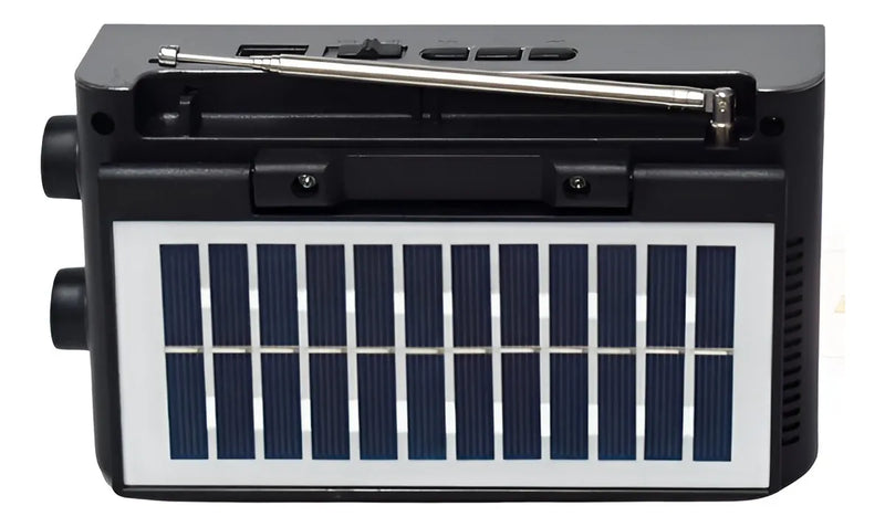 Radio Portátil 3 Bandas Retro Parlante Linterna Carga Solar Diseño
