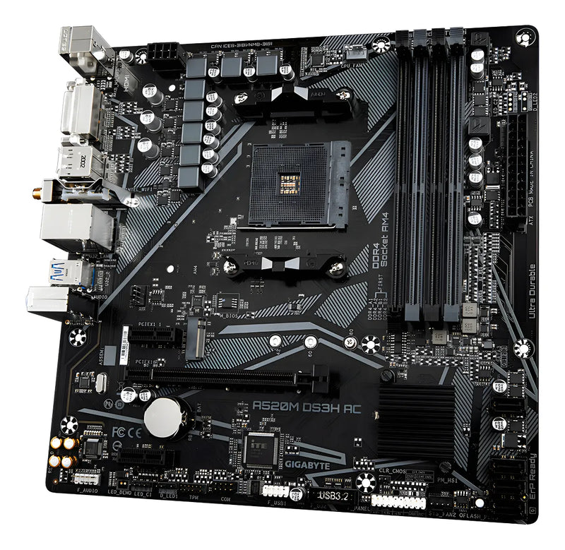 Motherboard Gigabyte A520m Ds3h Ac Am4 Wifi M.2 Nvme