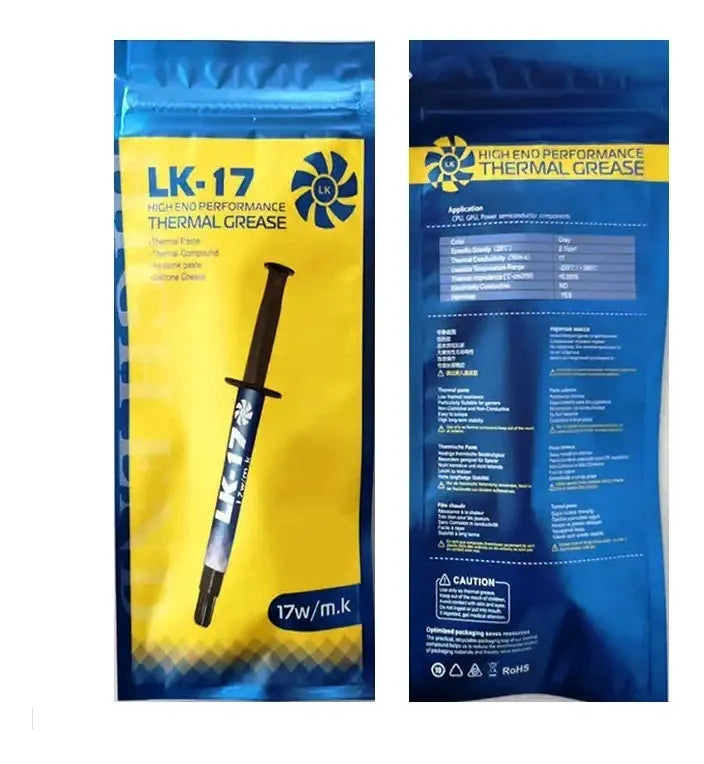 Pasta Térmica Lk-17 Gamer 2g 17w/mk Original Bolsa Sellada