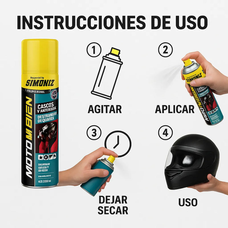Limpiador En Seco Desinfectante Refrescante Cascos Simoniz