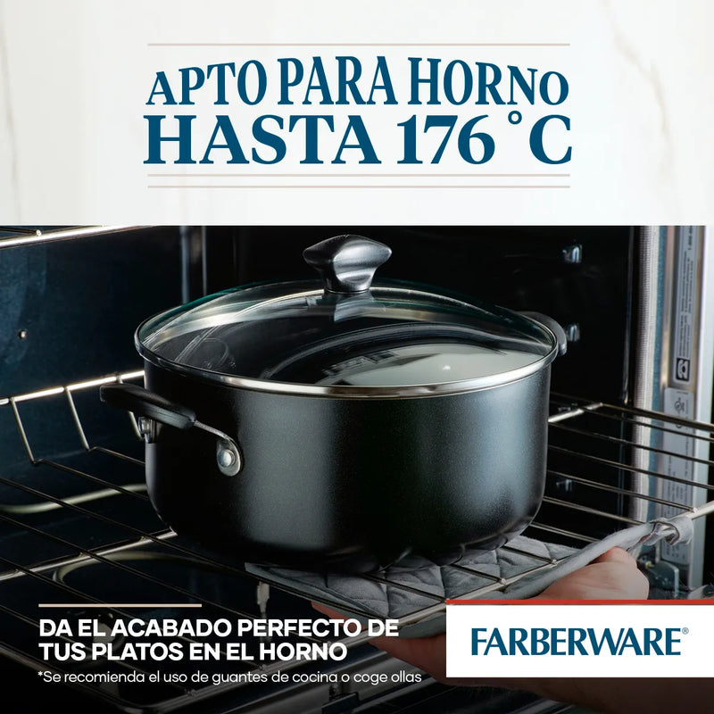 Set X 3pzs. Sartenes 18cm + 22cm Y Plancha 28cm. Farberware Negro