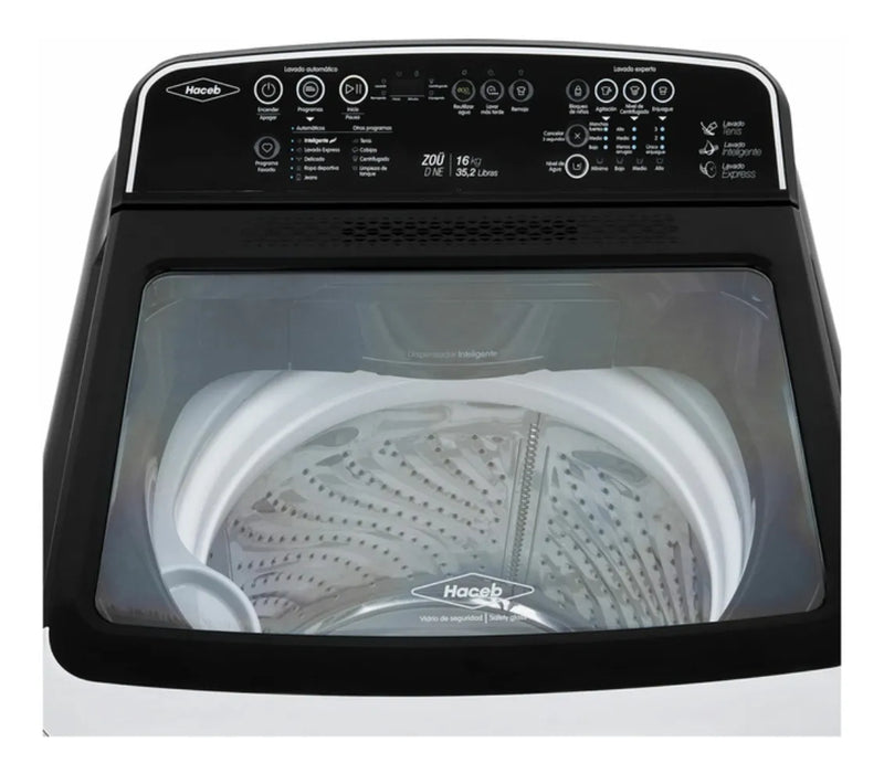 Lavadora Haceb 16kg Digital Superior Negra Lav Zou 16kg D Ne Gris