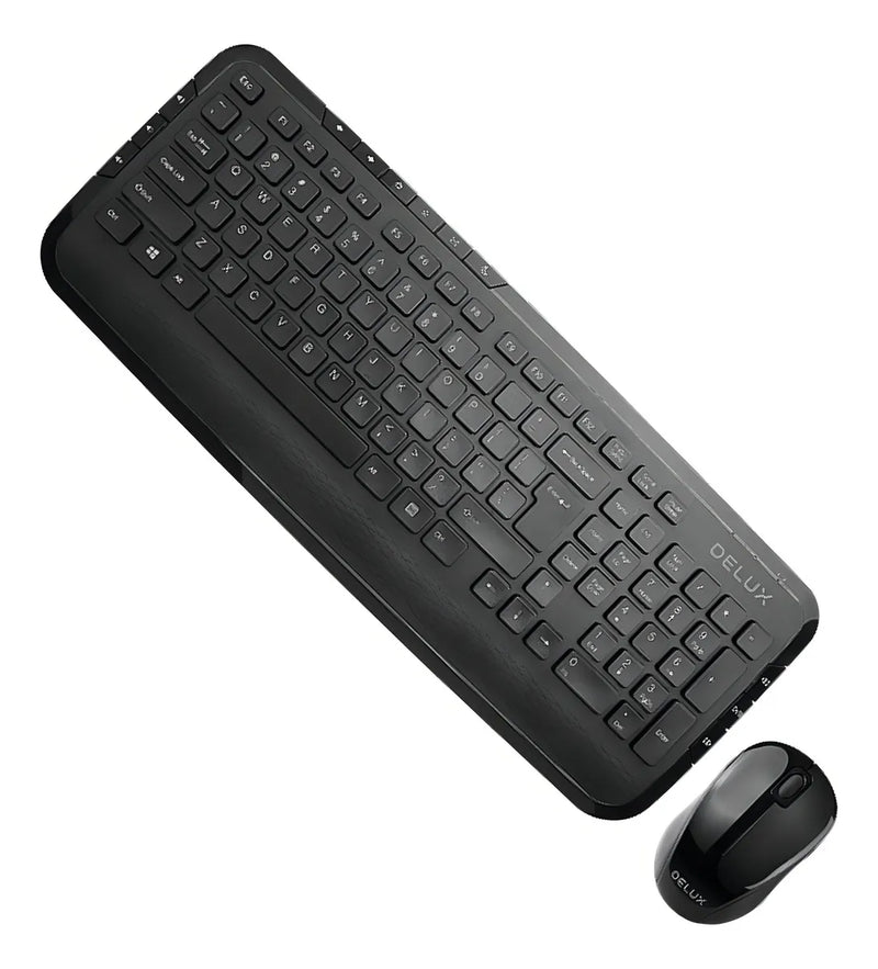 Combo Delux Teclado Slim Multimedia + Mouse + Pad Mouse Xxl Mouse Negro Teclado Negro