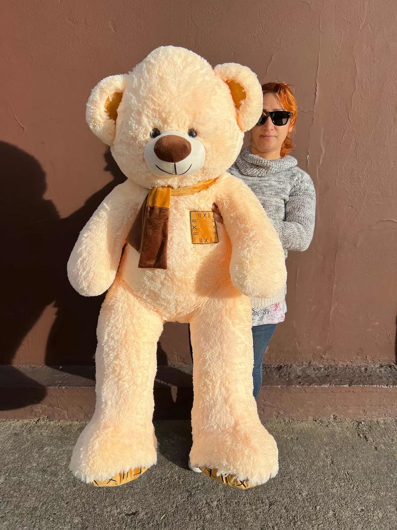 Oso De Peluche Gigante Metro Y Medio 1,50 +moño + 5 Globos Mantequilla