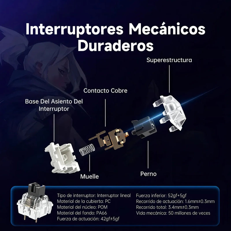 Teclado Gamer Mecánico Zifriend Ag61 Español Black Switches Retroiluminado Rainbow 62 Teclas 60% Compacto Interruptores Intercambiables En Caliente Hot Swap