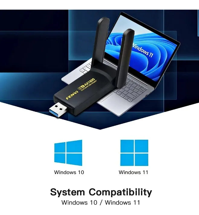 Fenvi Adaptador Usb 3.0 Wifi 6 Ax1800 - Antena Externa