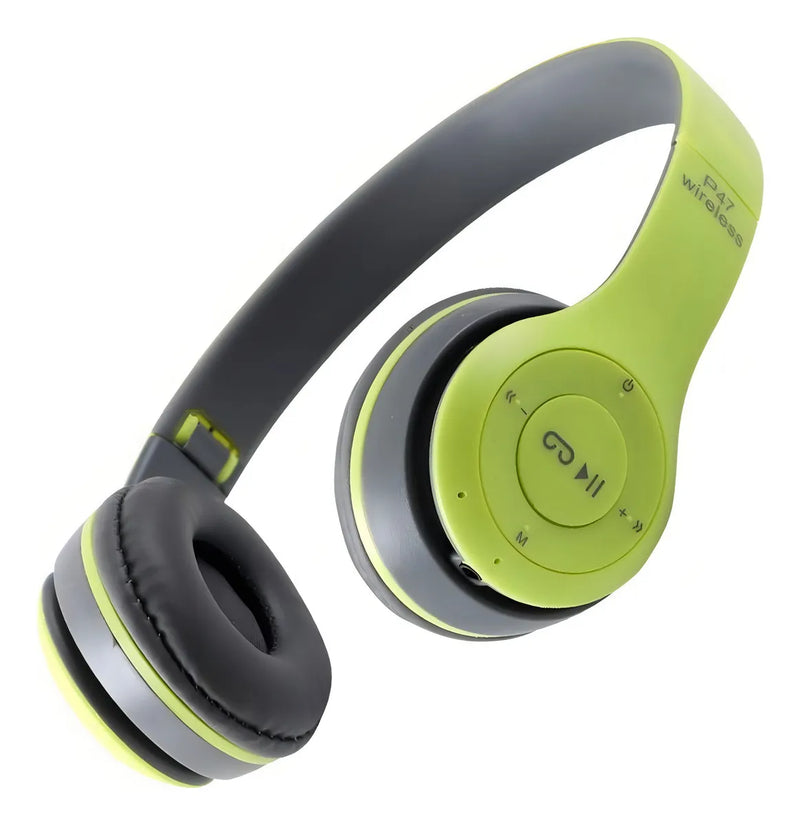 Audifonos Bluetooth Diadema Inalambricos P47 Microfono Radio Color Verde