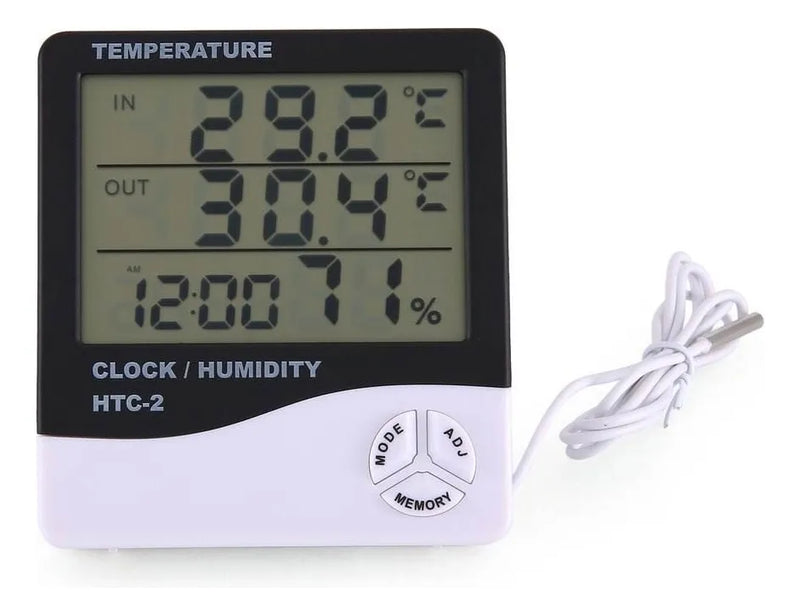 Reloj Termohigrometro Digital Sonda Temperatura Humedad Htc2