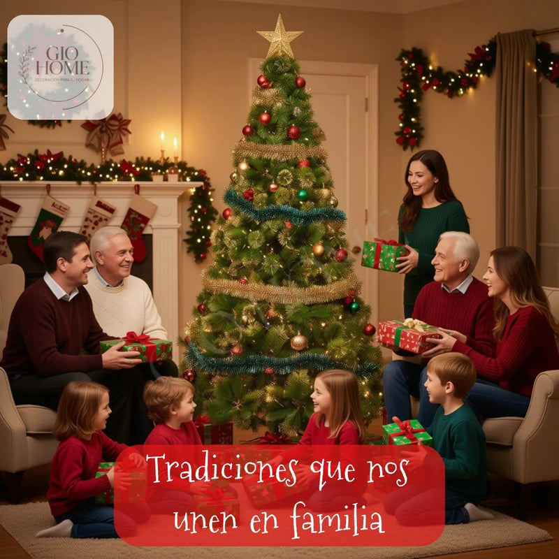 Arbol De Navidad Noruega 1.80m 338 Puntas Gio Home Pino Navideño Look Natural Base Metalica Artificial Para Decoracion Con Bolas Adornos Extension Cintas Bombillos Botas Campanas Luces Estrella Noel