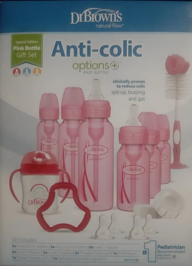 Set Dr. Brown's Options Gift Pink Kit Teteros Bebes