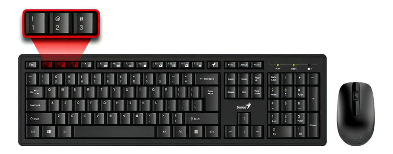 Combo Teclado Mouse Genius Km-8200 Inalambrico Español Pc Color Del Teclado Negro Color Del Mouse Negro