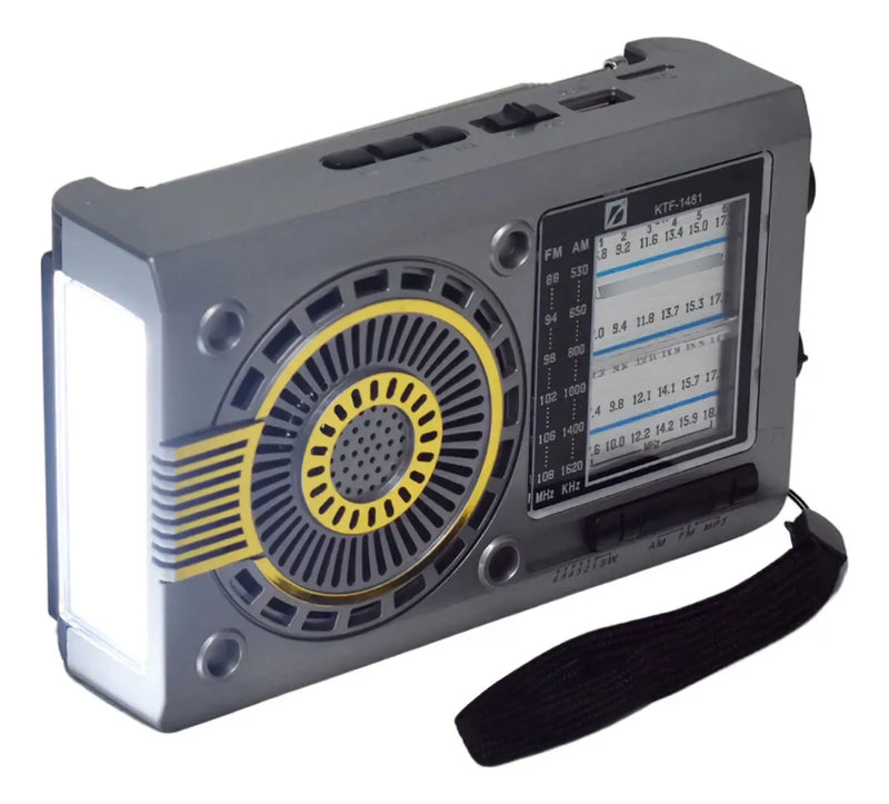 Radio Altavoz Bluetooth 3 Bandas Mp3 Recargable Panel Solar Diseño