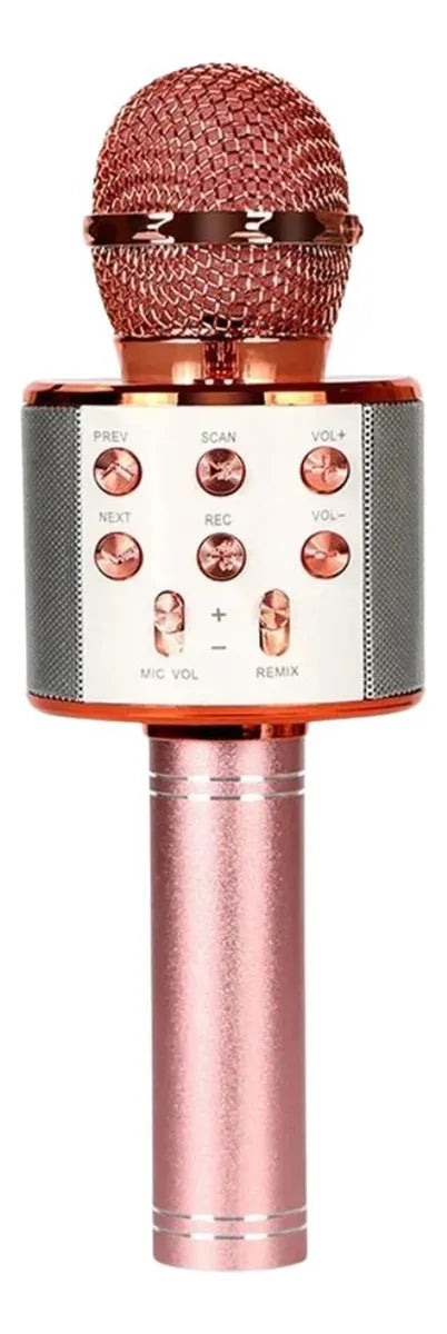 Microfono Karaoke Bluetooth -altavoz Ws 858 Color Rosa Chicle