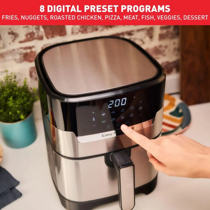 Tefal Ey505d Easy Fry & Grill Deluxe Hot Air Fryer, 2-in-1 . Grey