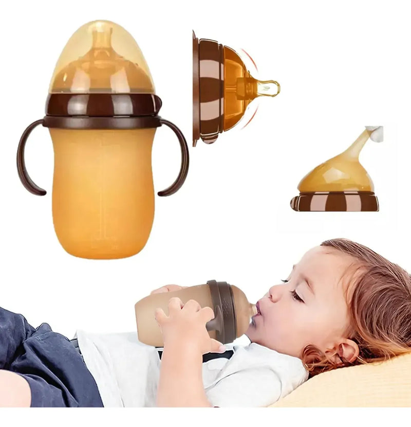 Tetero Biberon Silicona Simulador Pecho Bebes 150ml Caqui 150 Ml