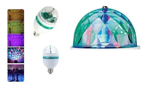 Bombillo Rotativo De Colores Bola Navideña Giratoria Luces