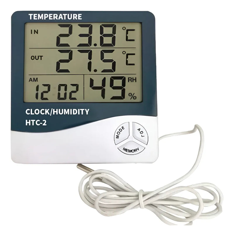 Termómetro Higrometro Digital Sonda Htc-2 Termohigrometro Blanco