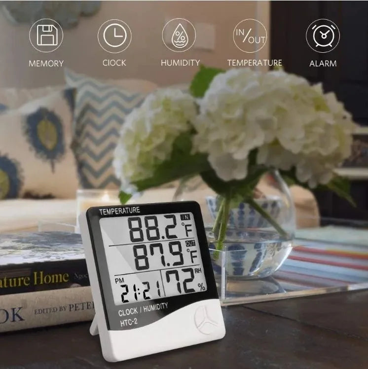 Reloj Termohigrometro Digital Sonda Temperatura Humedad Htc2