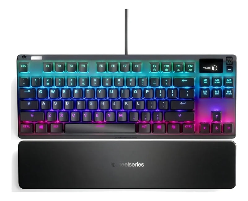 Teclado SteelSeries Apex QWERTY QX2 Red inglés US color negro con luz RGB