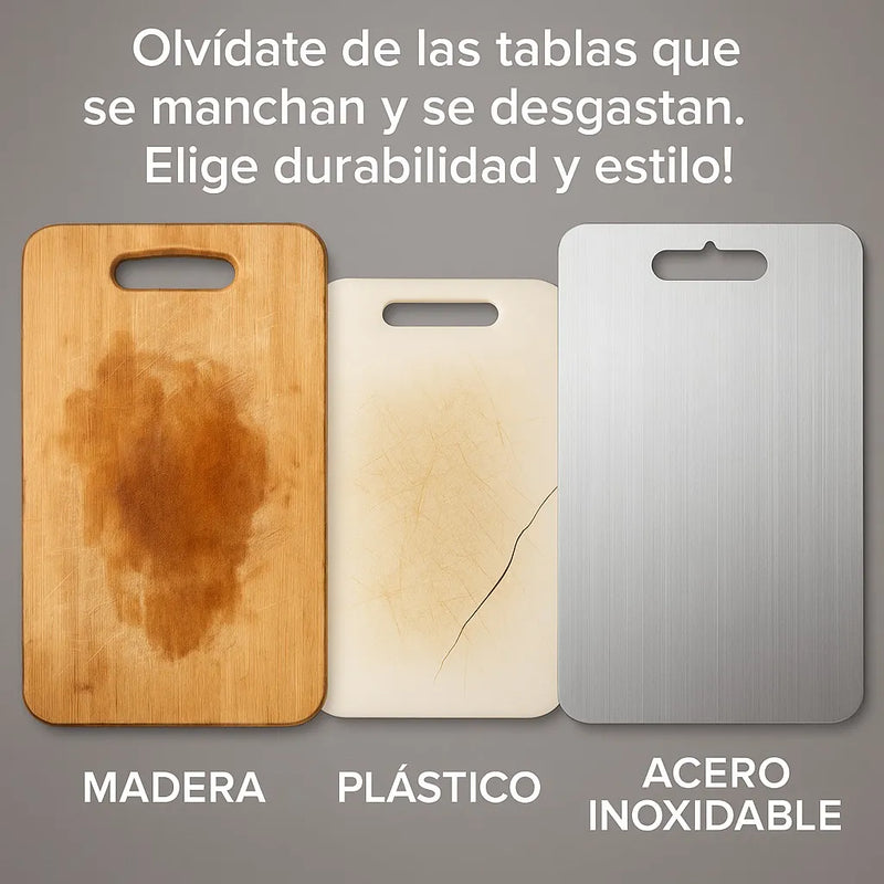 Tabla Para Picar Alimentos Acero Inoxidable Antibacterial Tabla Picar Gris