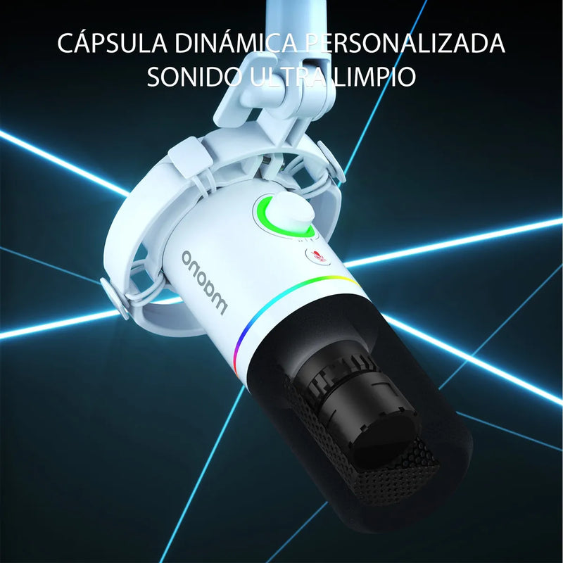 Maono PD200X Micrófono Pc Gamer Rgb Dinamico Usb/xlr Podcast Color Blanco