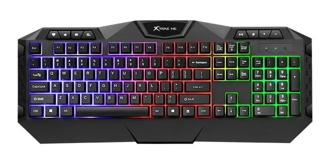 Combo Gamer 3en1 Xtrike Me Teclado Mouse Pad Pc Gaming Juego Color del teclado Negro