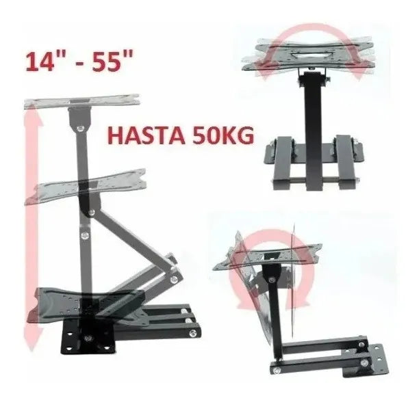 Soporte Base Pared Tv Lcd Led Base 14 Hasta 55 '' 50kg Full Negro