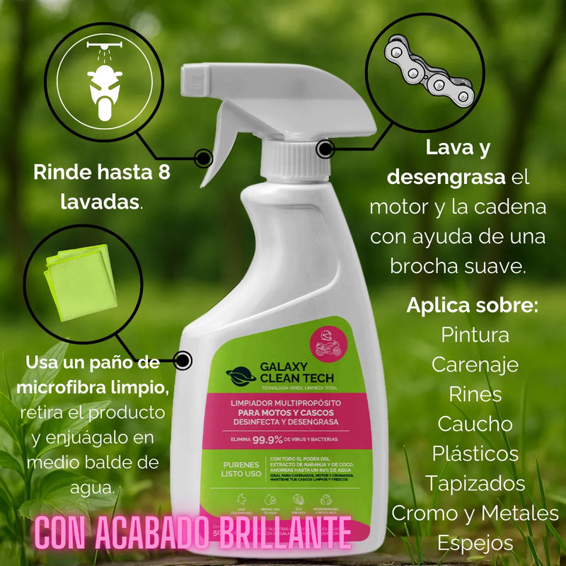 Lavado En Seco Moto Y Casco Ecológico Biodegradable Galaxy