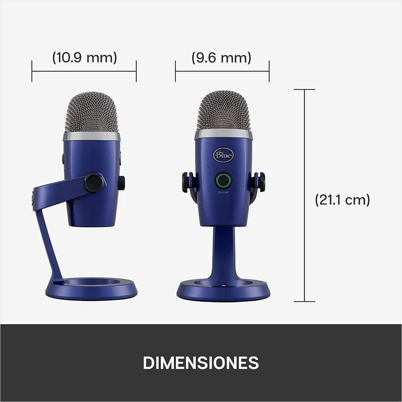 Micrófono Blue Yeti Nano Condensador Omnidireccional color shadow greyS