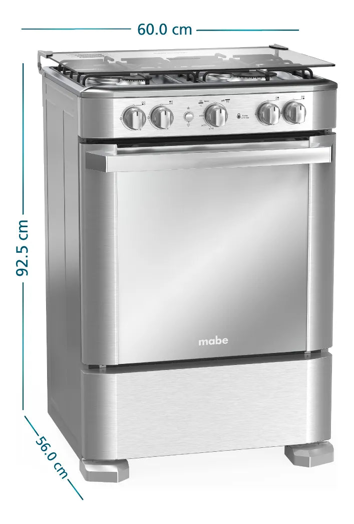 Estufa De Piso A Gas 60 Cm Inox Mabe Emc6050nfx1