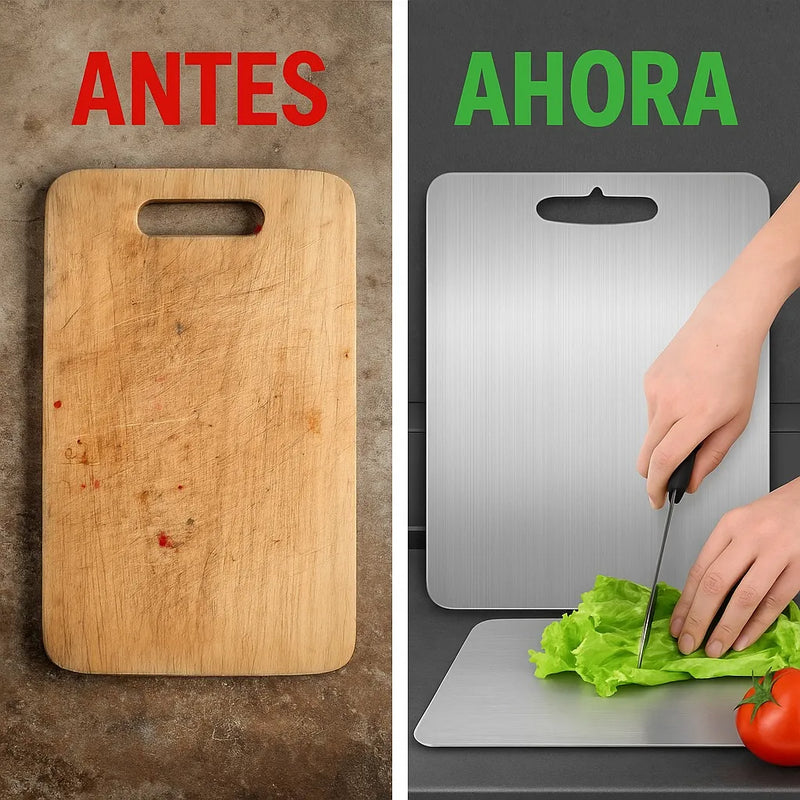 Tabla Para Picar Alimentos Acero Inoxidable Antibacterial Tabla Picar Gris