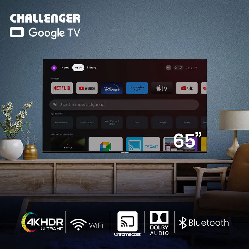 Televisor Challenger 65 Pulgadas Led Uhd4k Smart Tv 65kg85