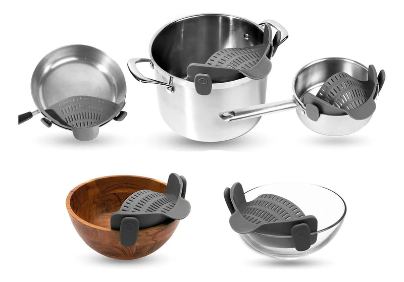 Escurridor Colador Para Pasta Y Verduras Gris Oscuro