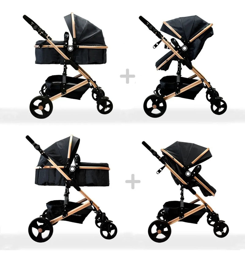 Coche Bebe Moisés Happy Baby Fj Color Negro