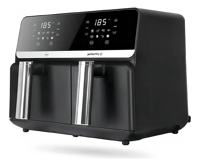 Freidora De Aire Nobelsound Air Fryer Doble Bandeja Con Accesorios Y Moldes 9 Litros