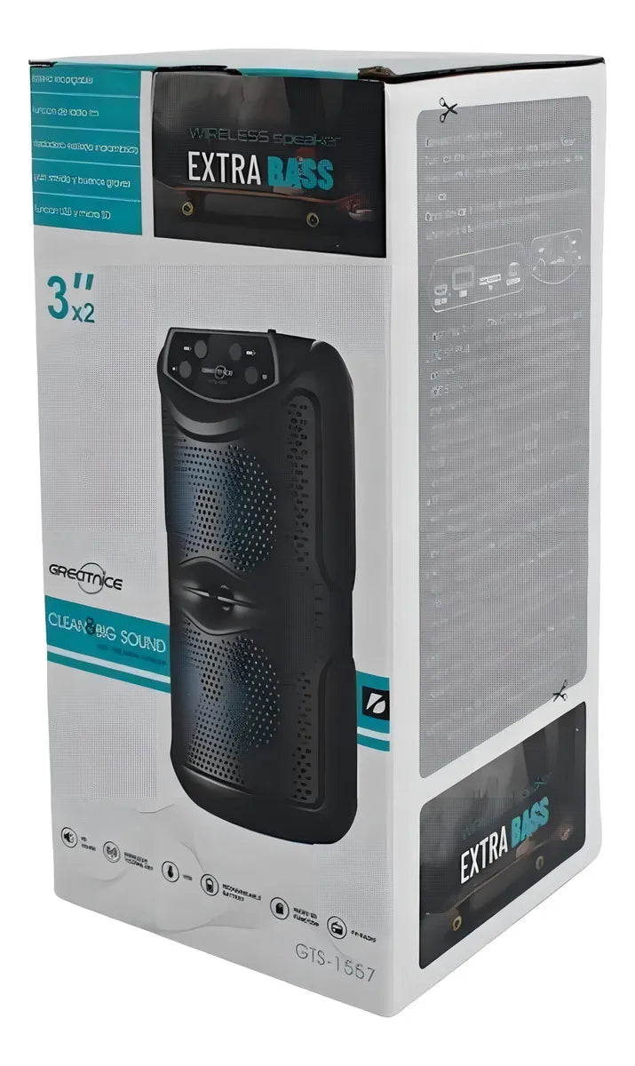 Parlante Portatil Greatnice Bt 2x3 Gts-1557