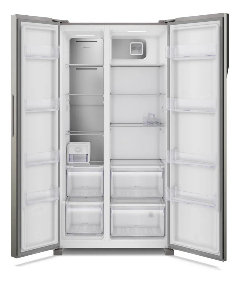 Nevecón Electrolux no frost side by side 531L inverter gris ERSA53V3HVG