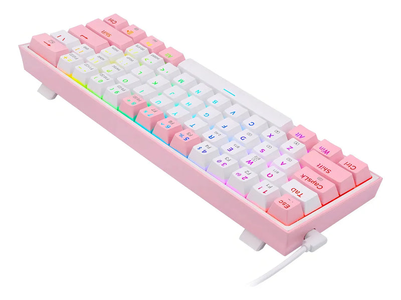 Teclado Redragon K616-rgb Fizz Pro Red Español - White/pink Color Del Teclado Blanco/rosa